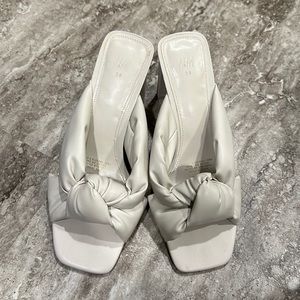 Cream faux leather H&M heels
